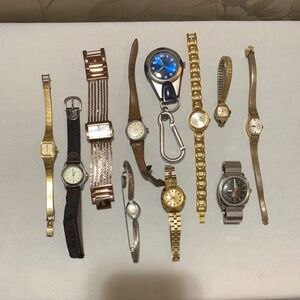 Lot of Eleven (11) Watches For Parts, Repairs, Crafts, Etc - Selling As Is